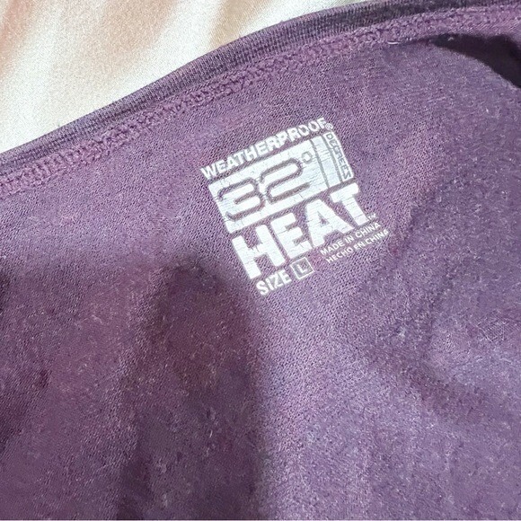 32 Degrees Purple Long Sleeve Heat Weatherproof Scoop Neck Jersey Tee Shirt - Picture 10 of 10